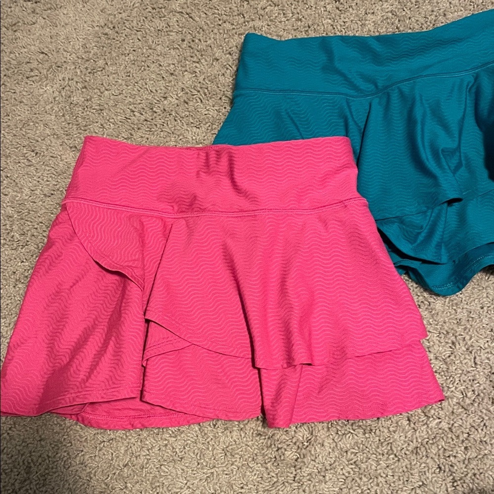 Athleta Teal and Pink Girls' Skorts - Picture 2 of 2
